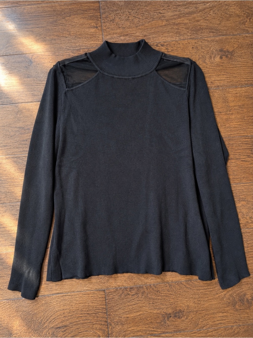 Intempo Black Mock Neck Cold Shoulder Long-Sleeve Sweater Sz 2X NWT